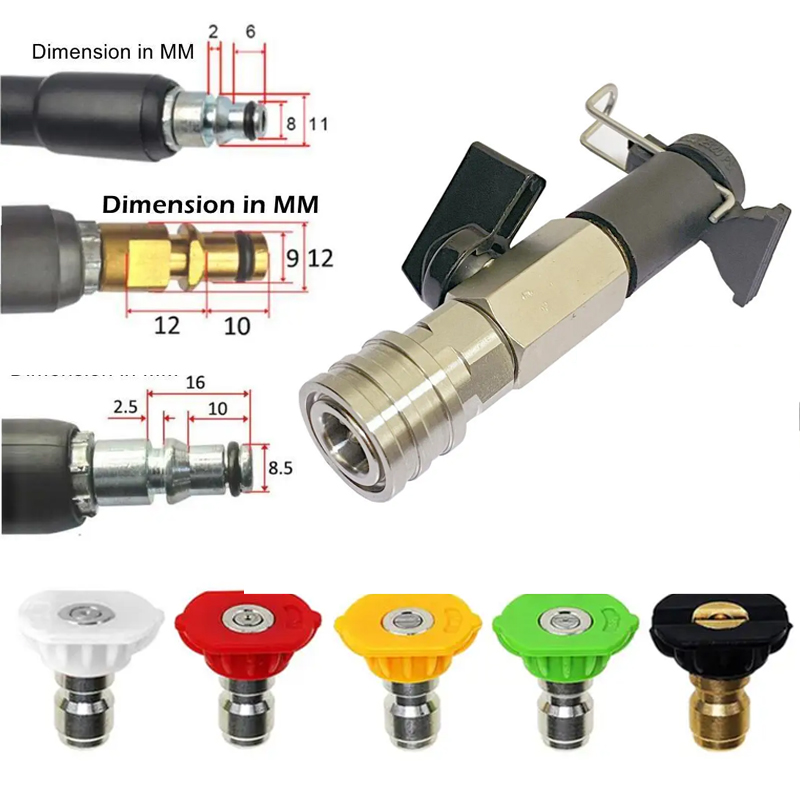 Pressure Washer Foam Gun - 1/4 inch snelkoppeling hogedrukreiniger kogelkraan set,
