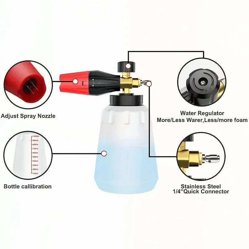 Verstelbare hogedruk PA sneeuw - Pressure Washer Foam Gun recensie en prijs